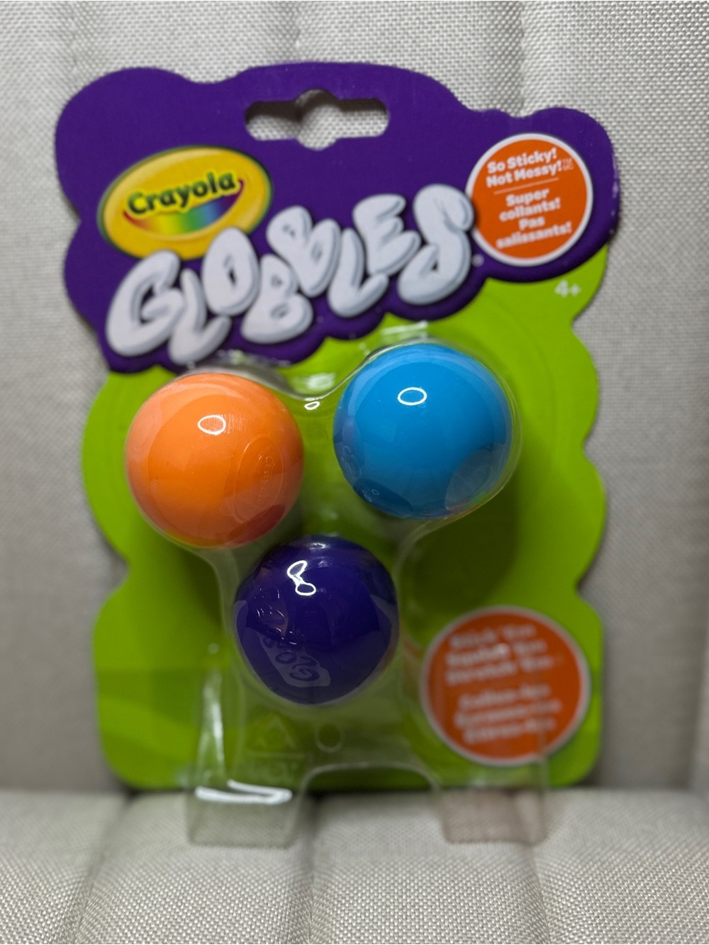 Crayola Globlies Sticky Balls - Orange, Blue & Purple